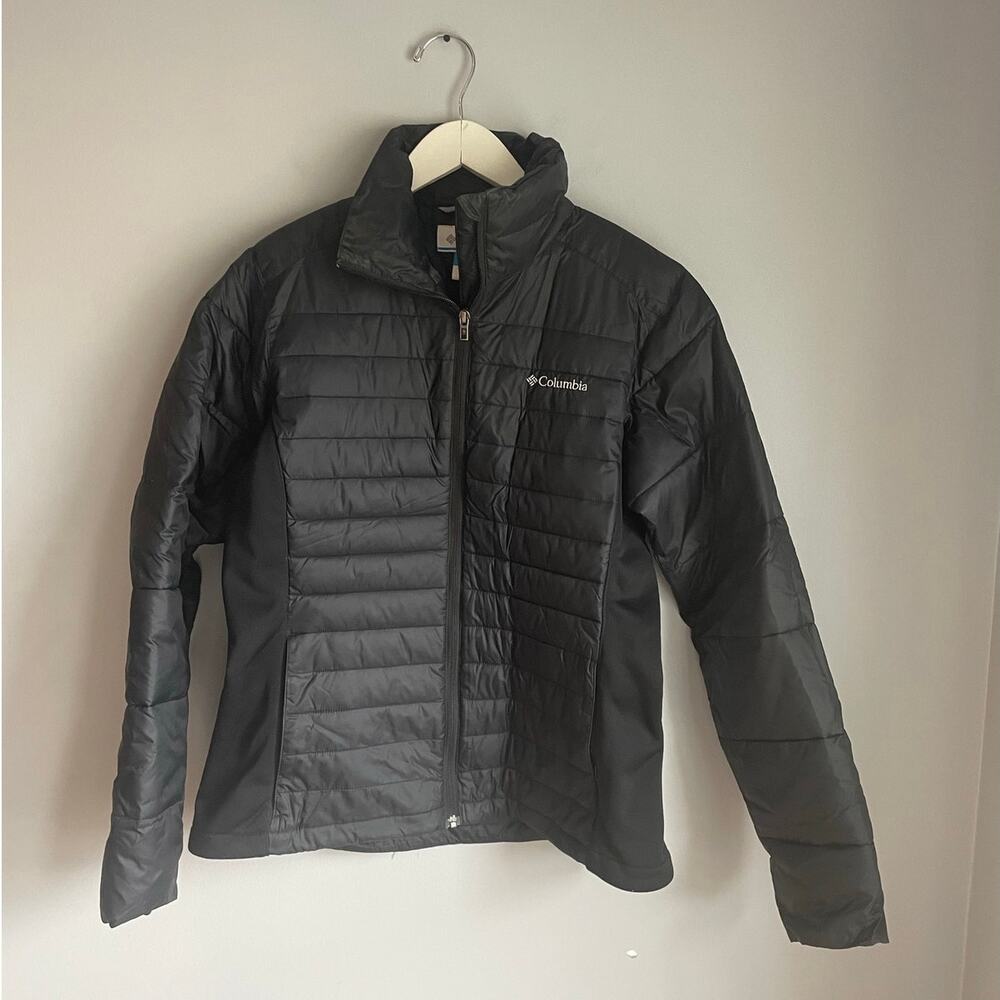 Columbia jacket coat Women's Medium black zip up puffer lightweight Outdoors